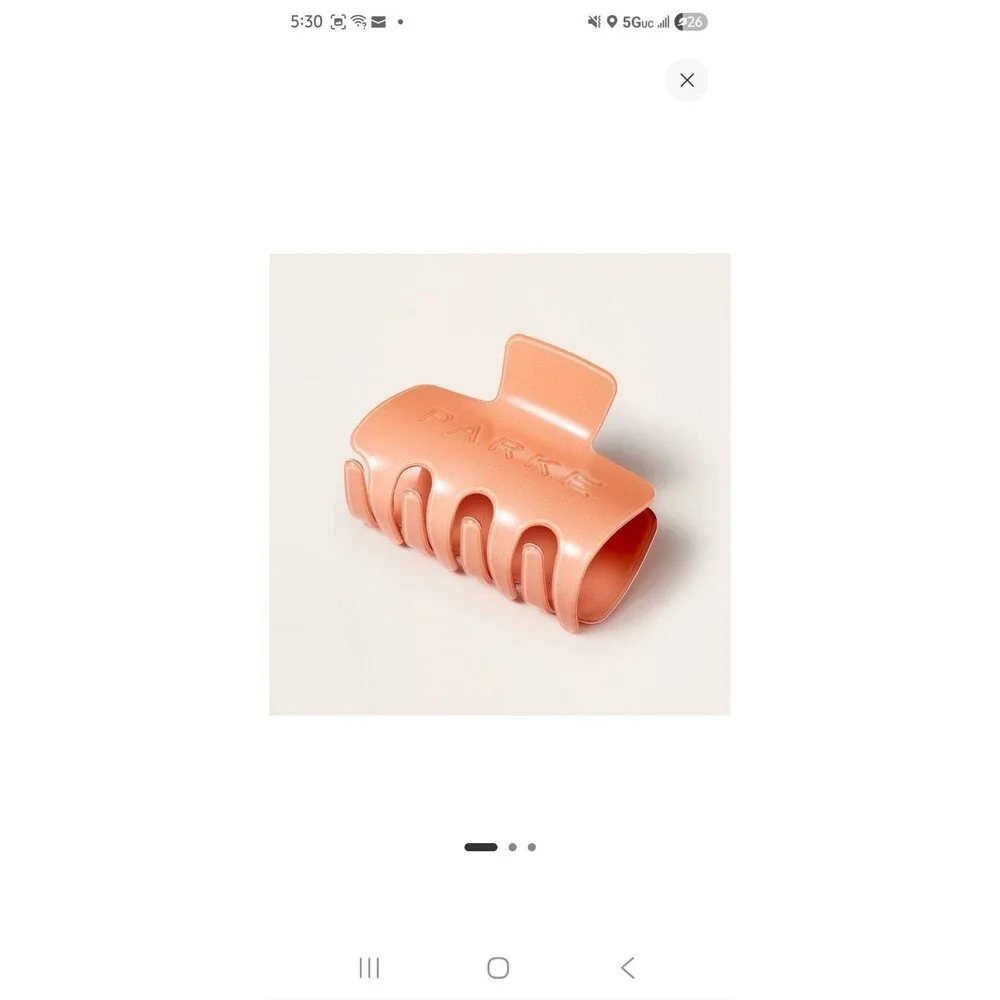 PARKE X Target PeachPlastic Hair Clip for Women, Solid Pattern, Casual Use